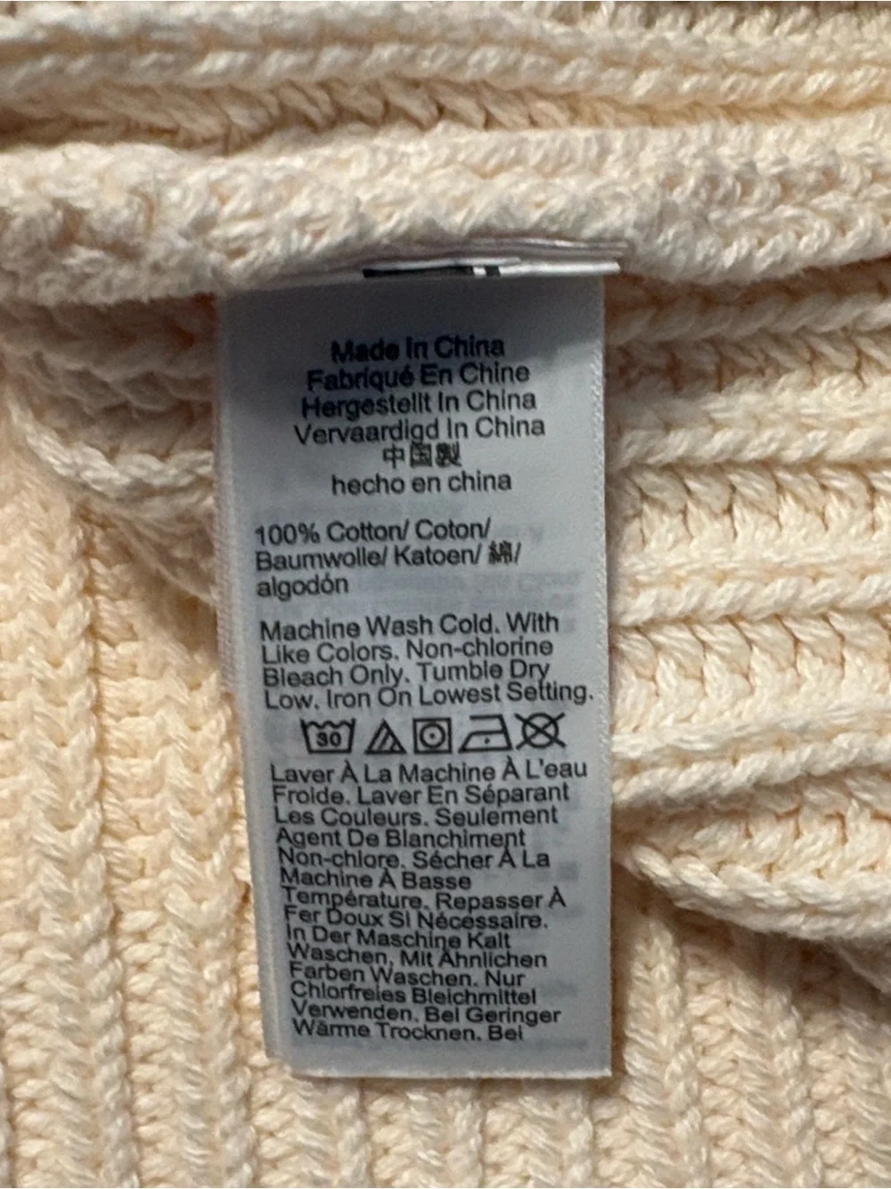 J. Crew Heritage Cotton Fisherman Crewneck Sweater L Cream Chunky Nautical